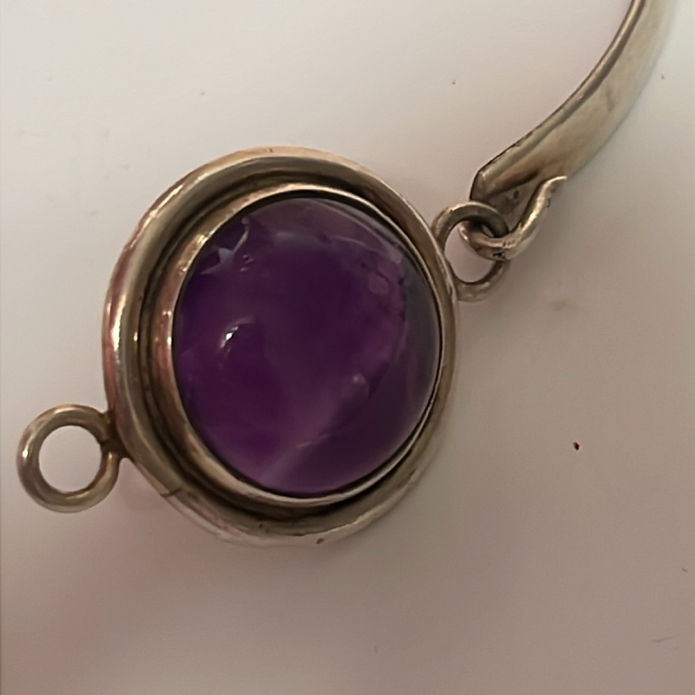 925 bangle large amethyst. Big wrist friendly - Picture 10 of 14